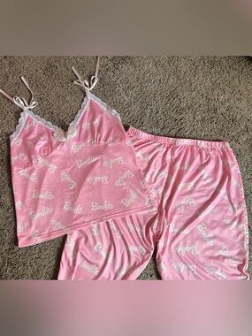 Barbie Pink Lace-Trim Sleep Set Sz XL
